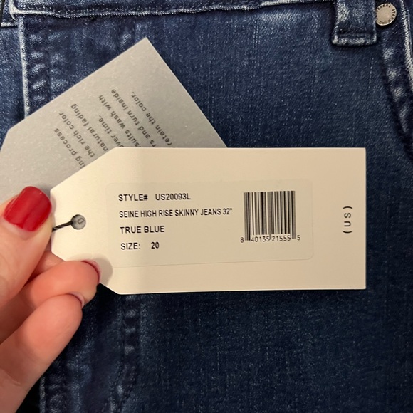 NWT Universal Standard Seine High Rise Skinny Jeans 32 Inch in True Blue Size 20 - Picture 4 of 5